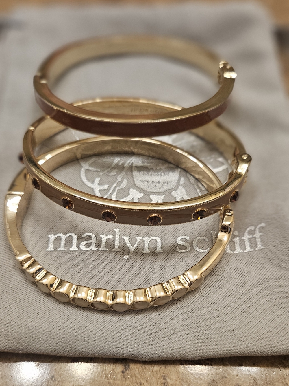 Marilyn Schiiff Gold-Tone Stackable Bangle Bracelet Set